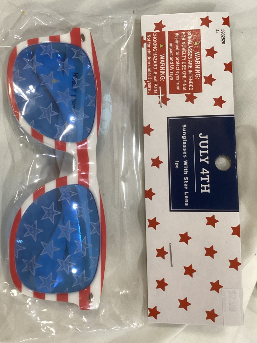 New July 4th sunglasses with star lens